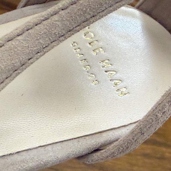 Cole Haan Selma  Pump Ankle Strap 3" heel suede 8.5 Grey - Picture 4 of 6